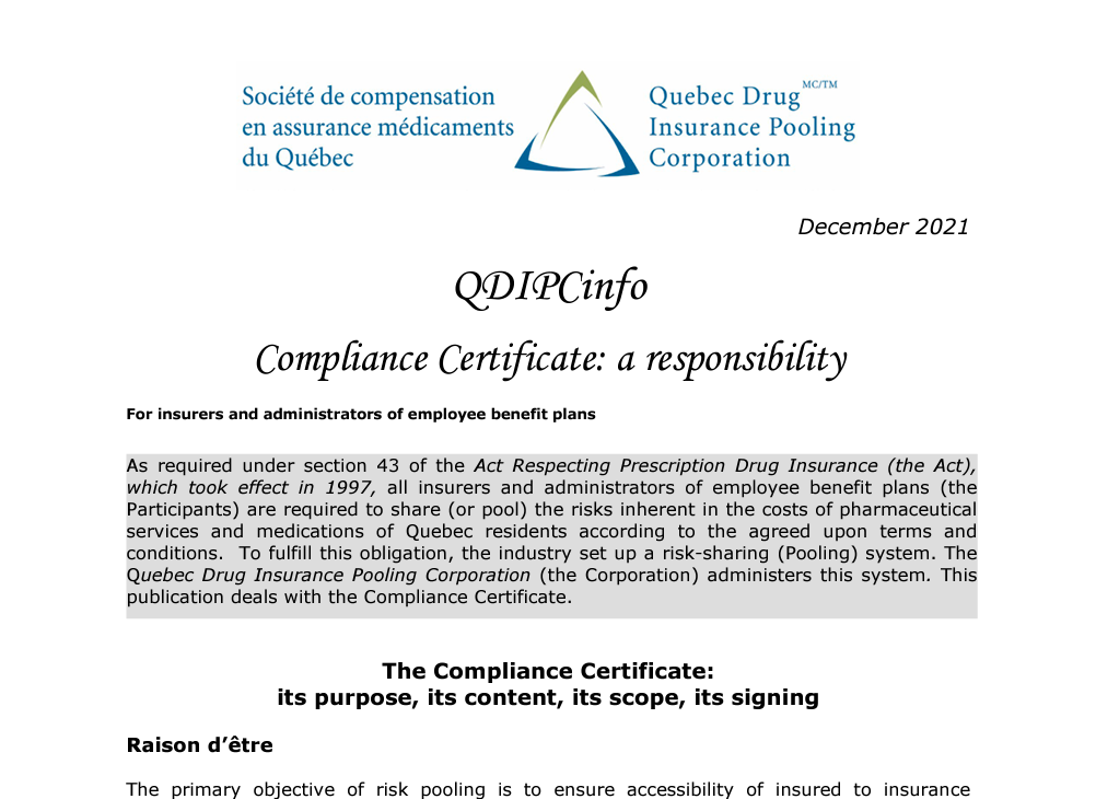 Compliance Certificate